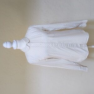 🌻 Madewell White and Black Polka Dot Button Down Shirt Size Small